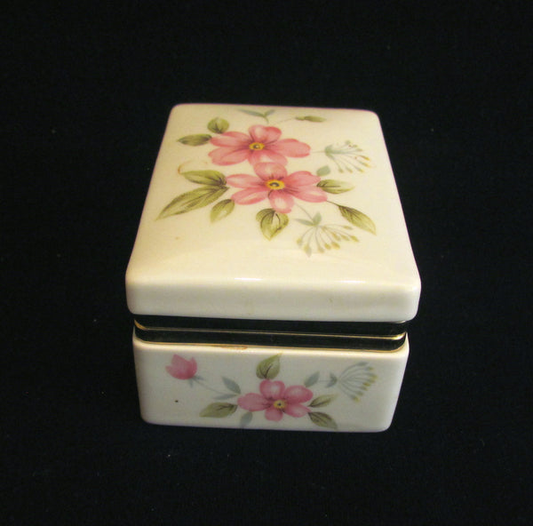 Vintage Box Jewelry Box Trinket Box Ceramic Box Floral Box Porcelain Box