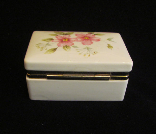 Vintage Box Jewelry Box Trinket Box Ceramic Box Floral Box Porcelain Box