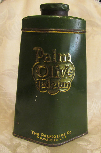 Palm Olive Talcum Powder Tin Antique Palmolive Tin Rare Full