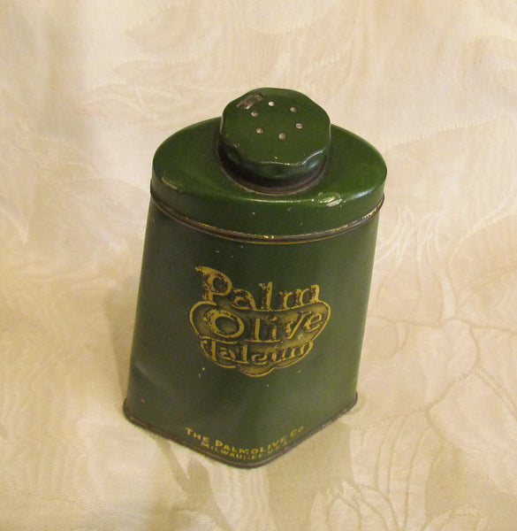 Palm Olive Talcum Powder Tin Antique Palmolive Tin Rare Full