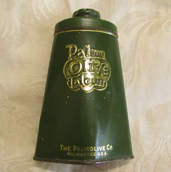 Palm Olive Talcum Powder Tin Antique Palmolive Tin Rare Full