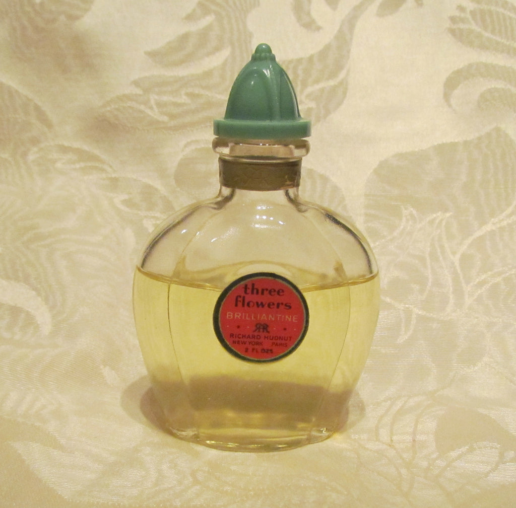 1930s Perfume Bottle Vintage Perfume Richard Hudnut Perfume Three Flowers Perfume Brilliantine Art Deco Bottle