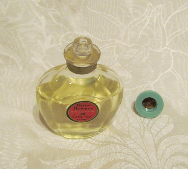 1930s Perfume Bottle Vintage Perfume Richard Hudnut Perfume Three Flowers Perfume Brilliantine Art Deco Bottle