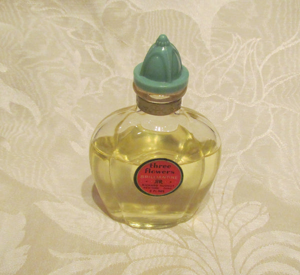 1930s Perfume Bottle Vintage Perfume Richard Hudnut Perfume Three Flowers Perfume Brilliantine Art Deco Bottle