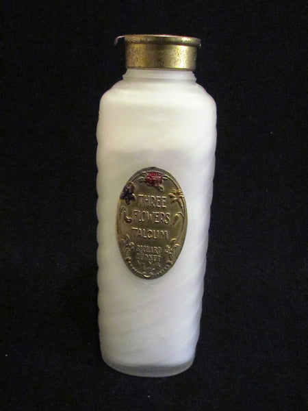 Three Flowers Richard Hudnut Talcum Powder Bottle Powder Bottle Excellent Condition