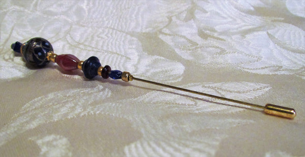 Handmade Stick Pin Beaded Hat Pin One Of A Kind