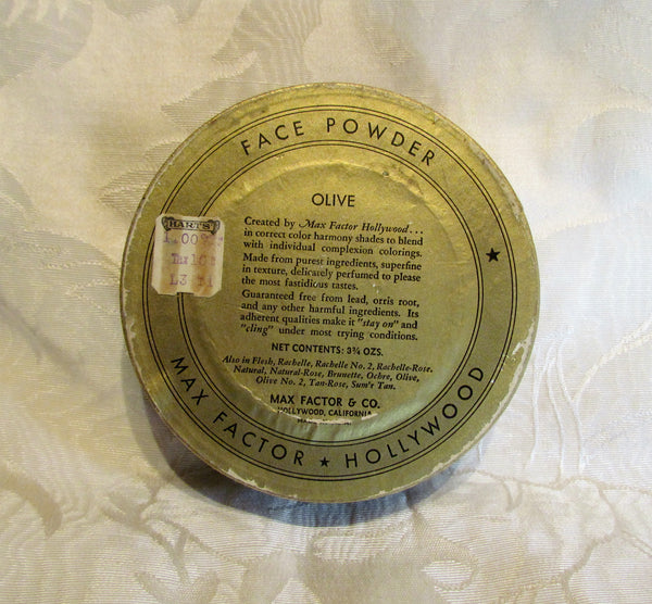 Max Factor Powder Box 1940s Hollywood Society Makeup Face Powder Container