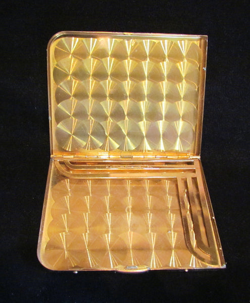 Elgin American Cigarette Case 1940s Gold Business Card Case Etched Pattern