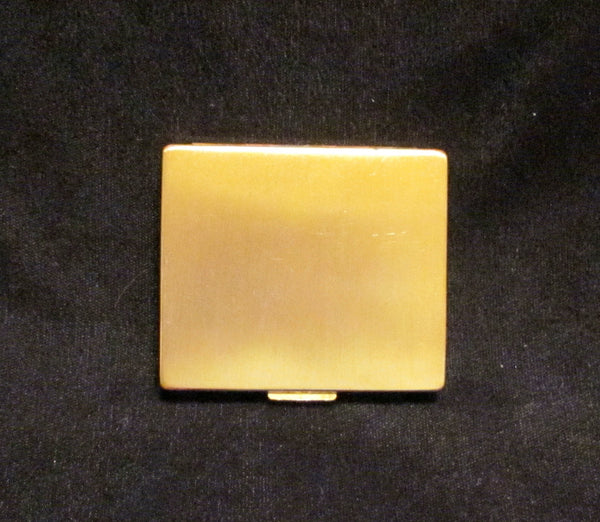 Paul Flato Rhinestone Compact Rare Vintage Gold Plated Powder Makeup Compact