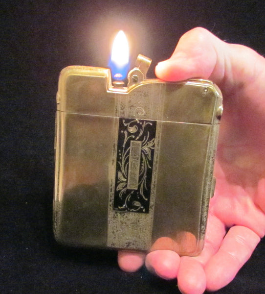 Ronson Ten A Case Lighter 1930s Enamel Cigarette Case Lighter Vintage Art Metal Works Working