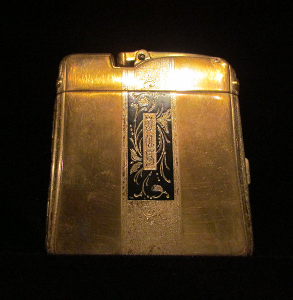 Ronson Ten A Case Lighter 1930s Enamel Cigarette Case Lighter Vintage Art Metal Works Working