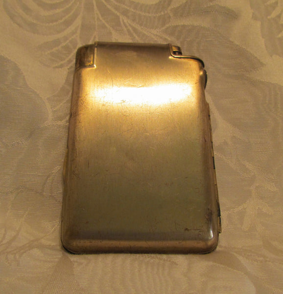 Ladies Marathon Cigarette Case Lighter 1930s Slide A Lite Working Gold & Enamel Case Lite