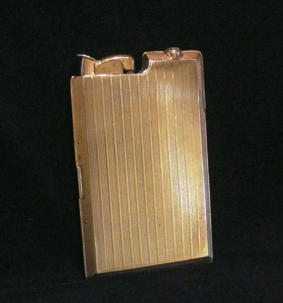 Evans Rose Gold Banner Case Lighter 1940s Art Deco Working Lighter Case In Original Box