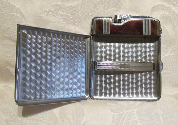 Ronson Ten A Case Lighter 1940s Enamel Cigarette Case Lighter Vintage Art Deco Pouch Box Working Excellent Condition