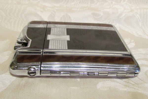 Ronson Ten A Case Lighter 1940s Enamel Cigarette Case Lighter Vintage Art Deco Pouch Box Working Excellent Condition