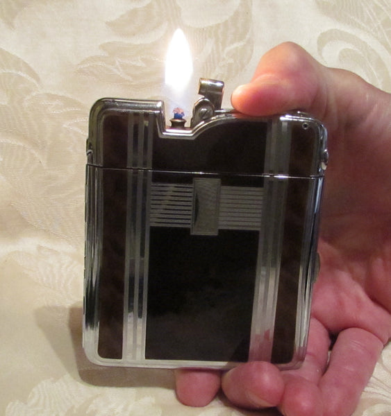 Ronson Ten A Case Lighter 1940s Enamel Cigarette Case Lighter Vintage Art Deco Pouch Box Working Excellent Condition