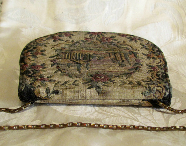 Victorian Tapestry Purse 1900s Petit Point Handbag Loomed Needle