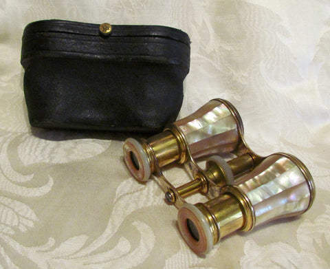 Antique LeMaire Fi Paris Opera Glasses 1800s Mother Of Pearl Binoculars Theater Glasses In Original Case
