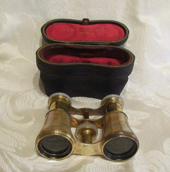 Antique LeMaire Fi Paris Opera Glasses 1800s Mother Of Pearl Binoculars Theater Glasses In Original Case