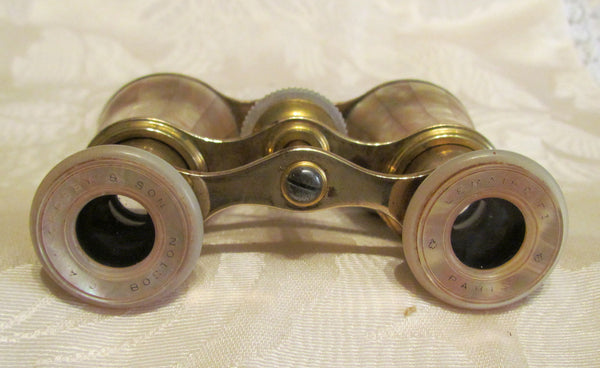 Antique LeMaire Fi Paris Opera Glasses 1800s Mother Of Pearl Binoculars Theater Glasses In Original Case
