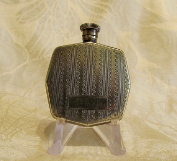 Antique Flask Perfume Bottle 1910s Edwardian Silver Snuff Bottle Blank Cartouche