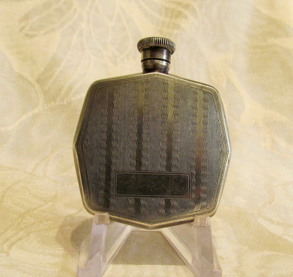 Antique Flask Perfume Bottle 1910s Edwardian Silver Snuff Bottle Blank Cartouche