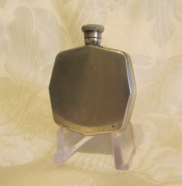 Antique Flask Perfume Bottle 1910s Edwardian Silver Snuff Bottle Blank Cartouche