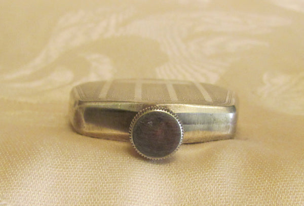 Antique Flask Perfume Bottle 1910s Edwardian Silver Snuff Bottle Blank Cartouche