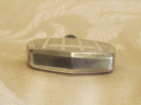 Antique Flask Perfume Bottle 1910s Edwardian Silver Snuff Bottle Blank Cartouche