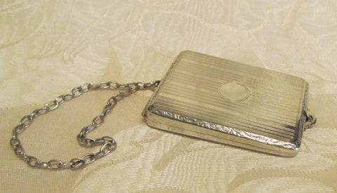 Antique EAM Match Safe Chatelaine Vesta Silver Edwardian Nickel Silver Case