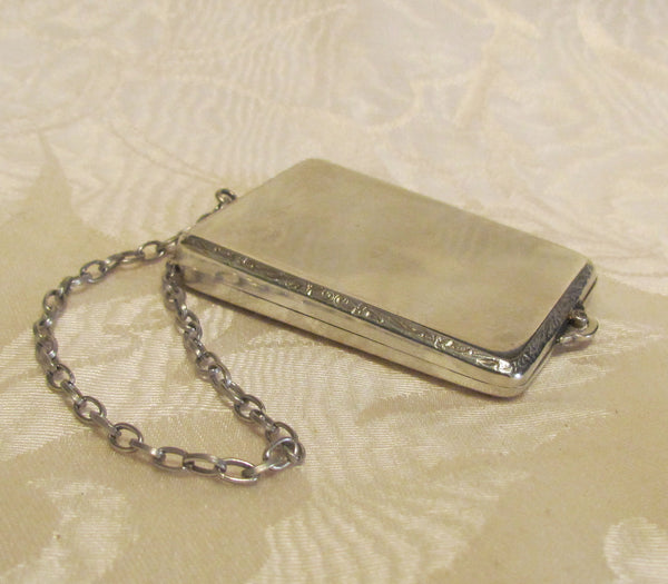 Antique EAM Match Safe Chatelaine Vesta Silver Edwardian Nickel Silver Case
