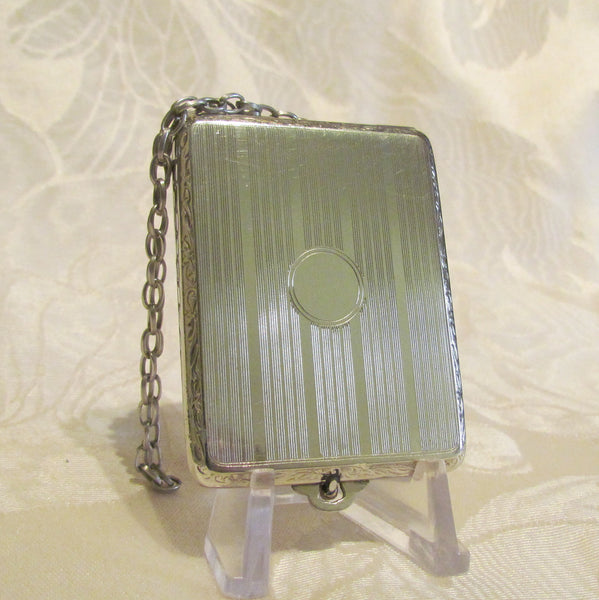 Antique EAM Match Safe Chatelaine Vesta Silver Edwardian Nickel Silver Case
