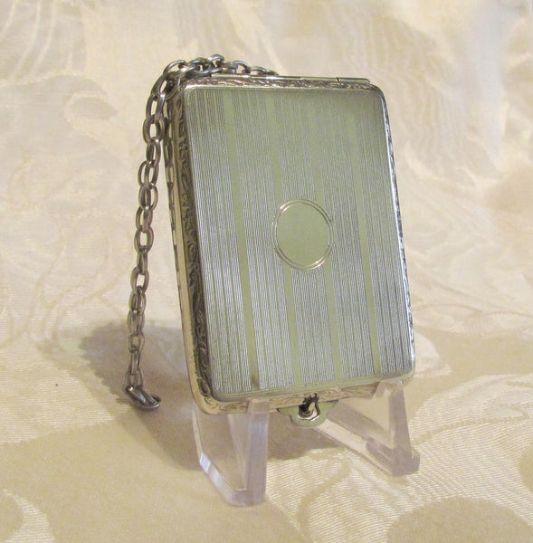 Antique EAM Match Safe Chatelaine Vesta Silver Edwardian Nickel Silver Case