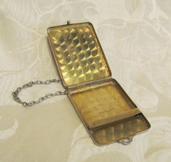 Antique EAM Match Safe Chatelaine Vesta Silver Edwardian Nickel Silver Case