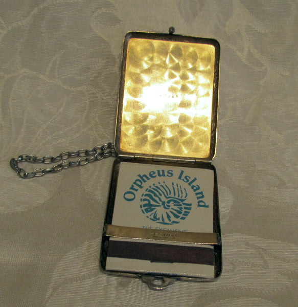 Antique EAM Match Safe Chatelaine Vesta Silver Edwardian Nickel Silver Case