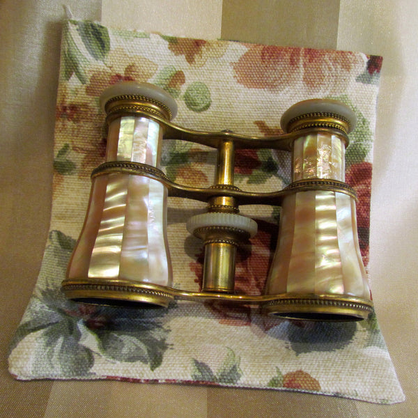 Antique LeMaire Fi Paris Opera Glasses 1800s Mother Of Pearl Binoculars Theater Glasses 1920s GrosGrain Box Purse