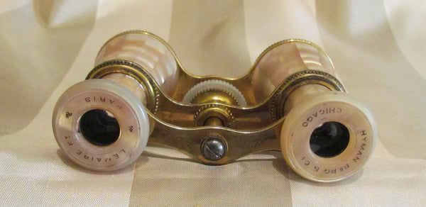 Antique LeMaire Fi Paris Opera Glasses 1800s Mother Of Pearl Binoculars Theater Glasses 1920s GrosGrain Box Purse