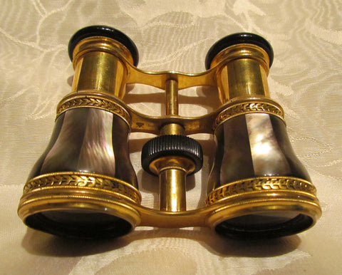 Antique LeMaire Fi Opera Glasses Paris Mother Of Pearl Theater Glasses Binoculars MOP Opera Glasses