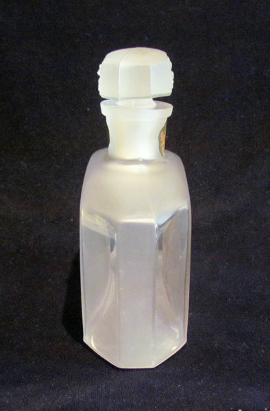Three Flowers Perfume Bottle Vintage Richard Hudnut Frosted 8 Ounce Bottle 1920's Extremely Rare