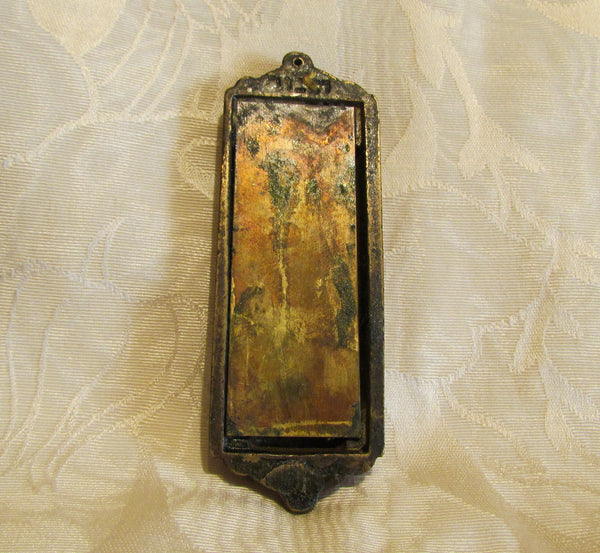 1950's Mezuzah Cast Iron Vintage Enamel Israel Judaic Prayer Hebrew Housewarming Wedding Gift