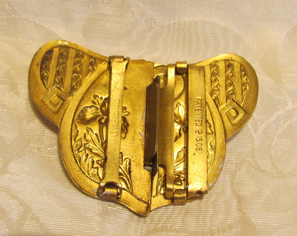 1908 Elephant Belt Buckle Edwardian Iris Gold Buckle