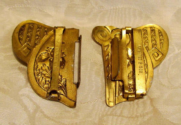 1908 Elephant Belt Buckle Edwardian Iris Gold Buckle