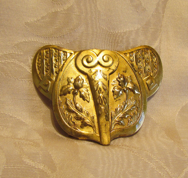 1908 Elephant Belt Buckle Edwardian Iris Gold Buckle