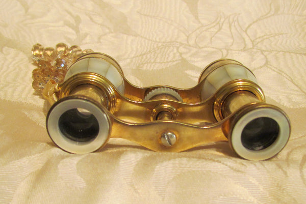 Mother Of Pearl Opera Glasses Antique Theater Glasses Whiting Davis Gold Mesh Purse