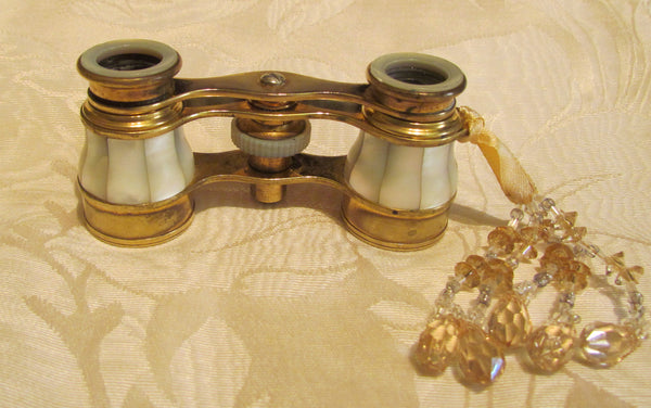 Mother Of Pearl Opera Glasses Antique Theater Glasses Whiting Davis Gold Mesh Purse