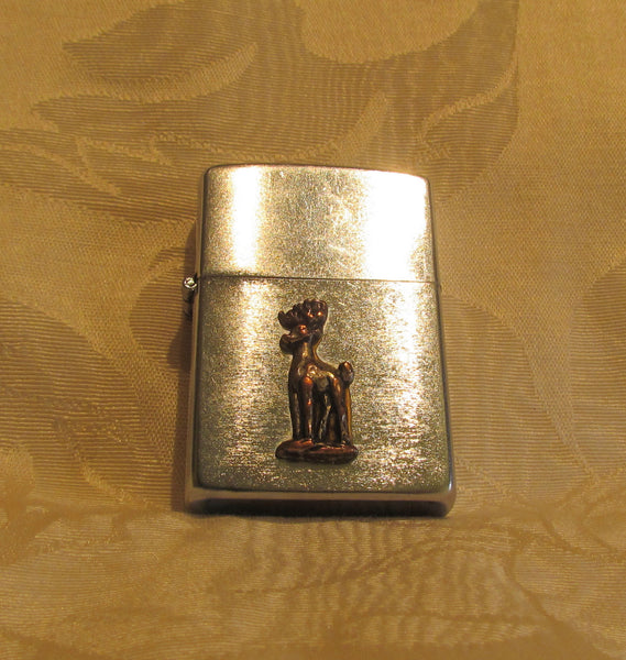 Silver Flip Top Pocket Lighter 1950s Windguard Lighter Working Windproof Copper Deer