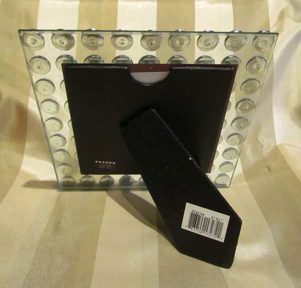 Modern Glass Picture Frame Iridescent Blue Cabochon Tabletop Photo Frame New Unused