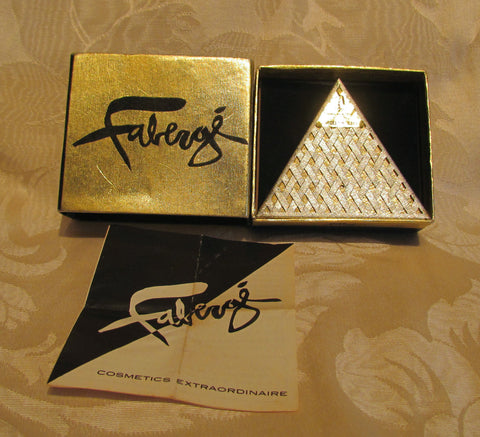 Vintage Faberge Triangle Compact In Original Box Unused