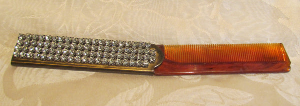 1940s Rhinestone Folding Comb Vintage Ladies Mad Men Comb