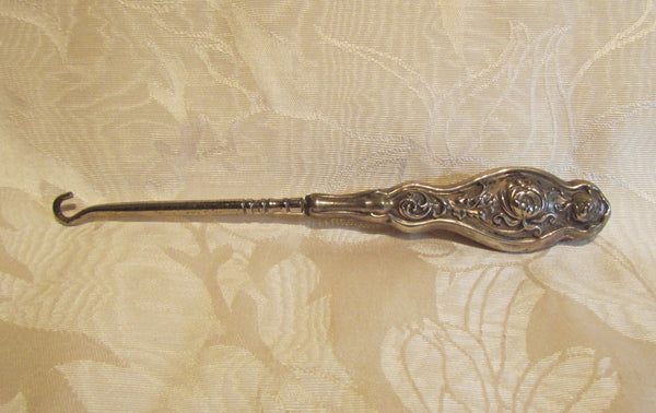 Victorian Button Hook Antique Silver Shoe Spat Corset Hook